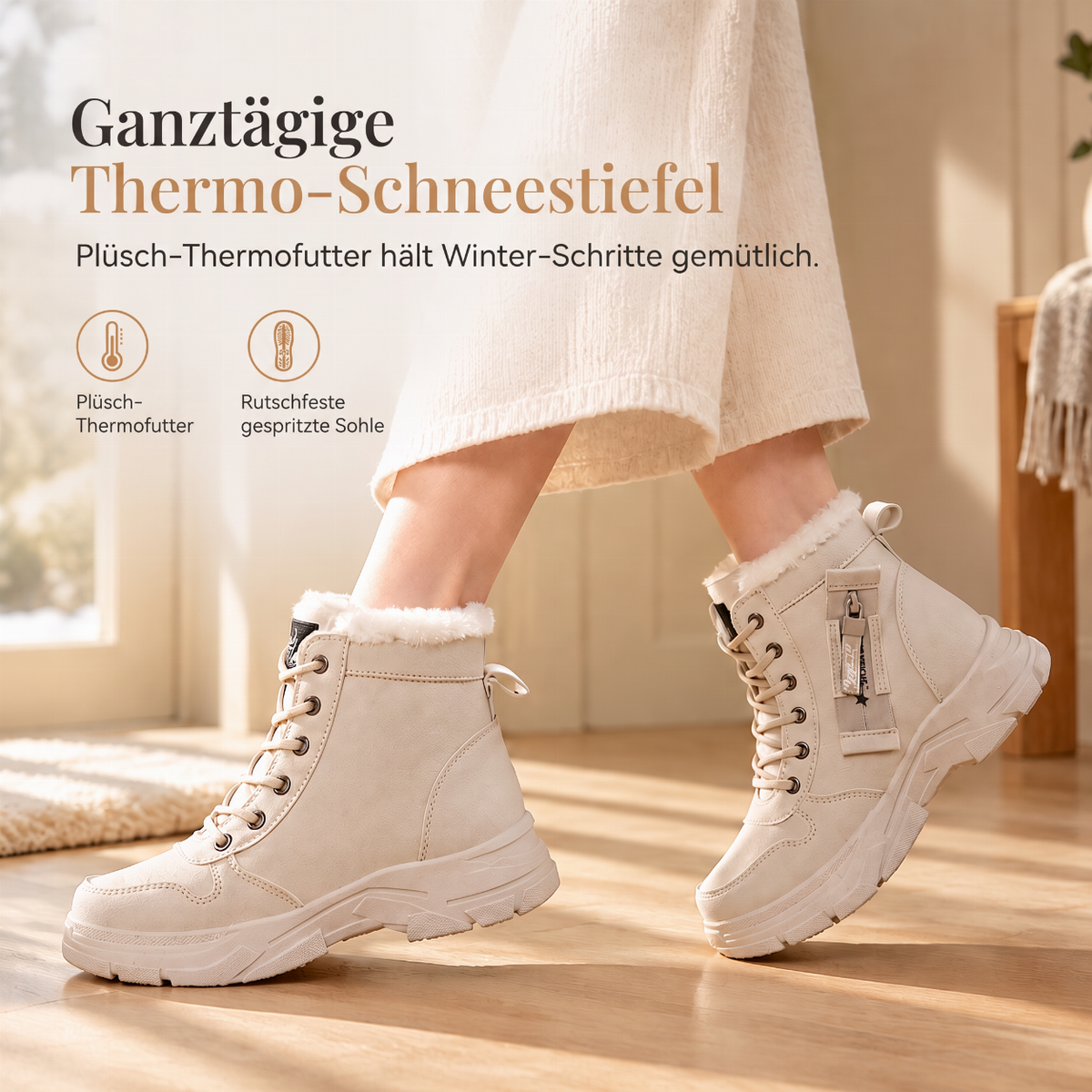 🥾 Damen Winter-Schneestiefel mit Plüschfutter – Warm, hochgeschlossen & bequem für Schnee & Kälte ✨