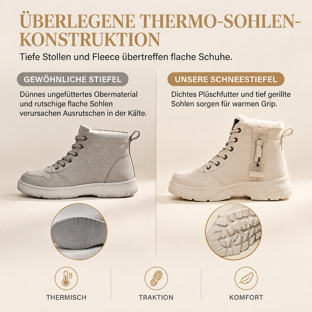 🥾 Damen Winter-Schneestiefel mit Plüschfutter – Warm, hochgeschlossen & bequem für Schnee & Kälte ✨