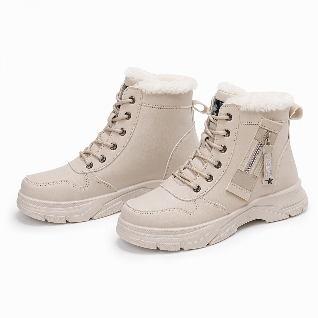 🥾 Damen Winter-Schneestiefel mit Plüschfutter – Warm, hochgeschlossen & bequem für Schnee & Kälte ✨