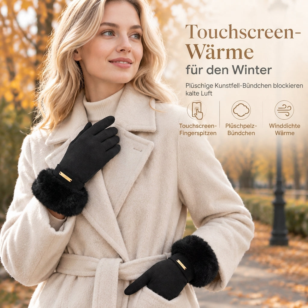 ❄️ Damen Winter Thermo Touchscreen Handschuhe – Winddicht, warm, für Outdoor, Radfahren und Autofahren ✨
