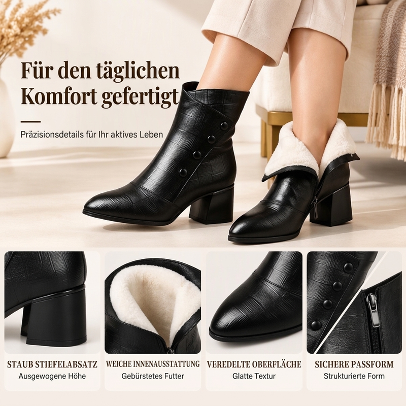 🌟🌟 Damen Stiefeletten aus weichem PU-Leder