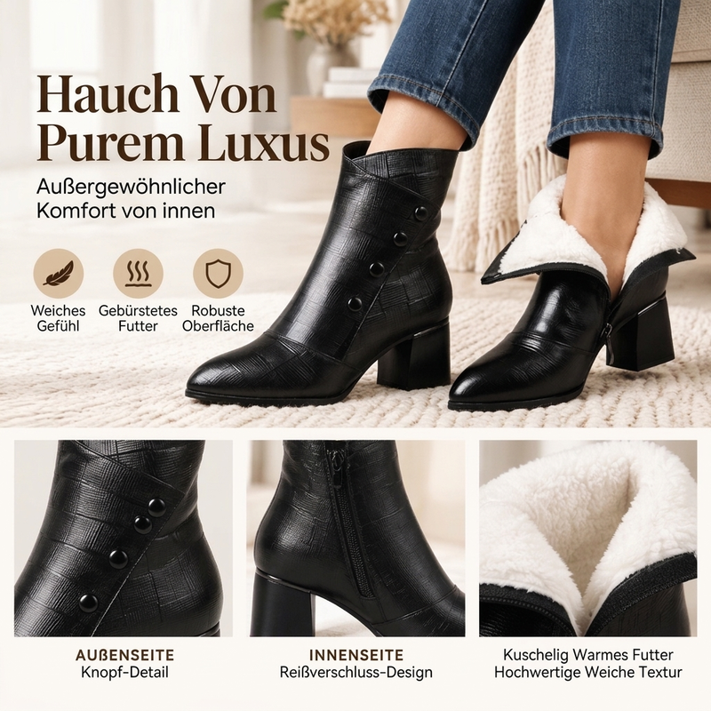 🌟🌟 Damen Stiefeletten aus weichem PU-Leder