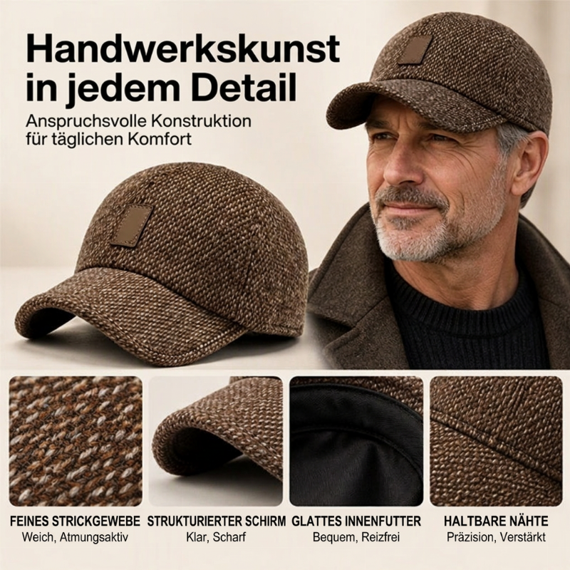🧢 Herren Baseballkappe mit Ohrenklappen – Warm, praktisch und stylisch für den Winter ✨