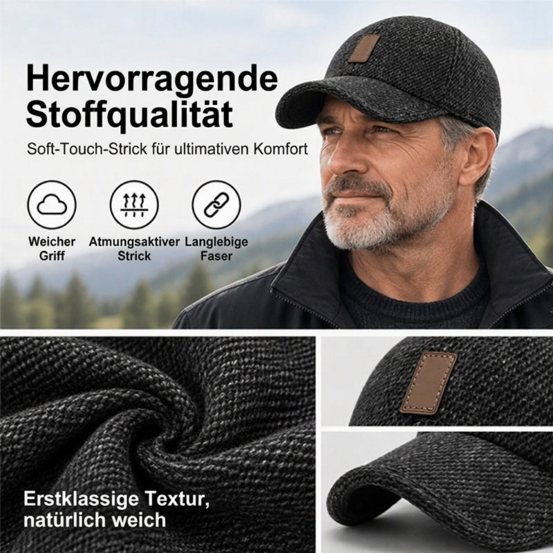 🧢 Herren Baseballkappe mit Ohrenklappen – Warm, praktisch und stylisch für den Winter ✨