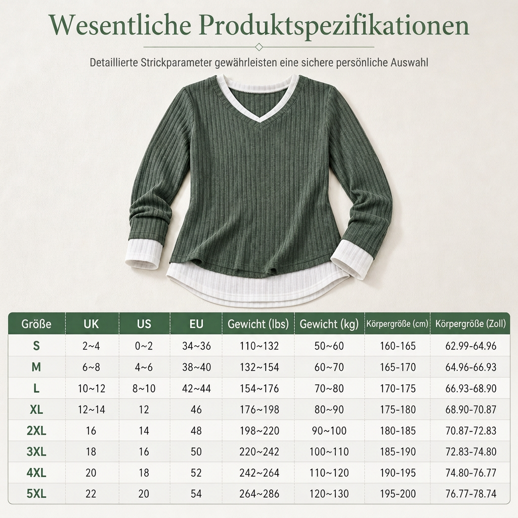 🛍️ Kunst-Zweiteiliger, geschichteter Strickpullover – Lässiges Sweatshirt-Oberteil, vielseitig kombinierbar ✨