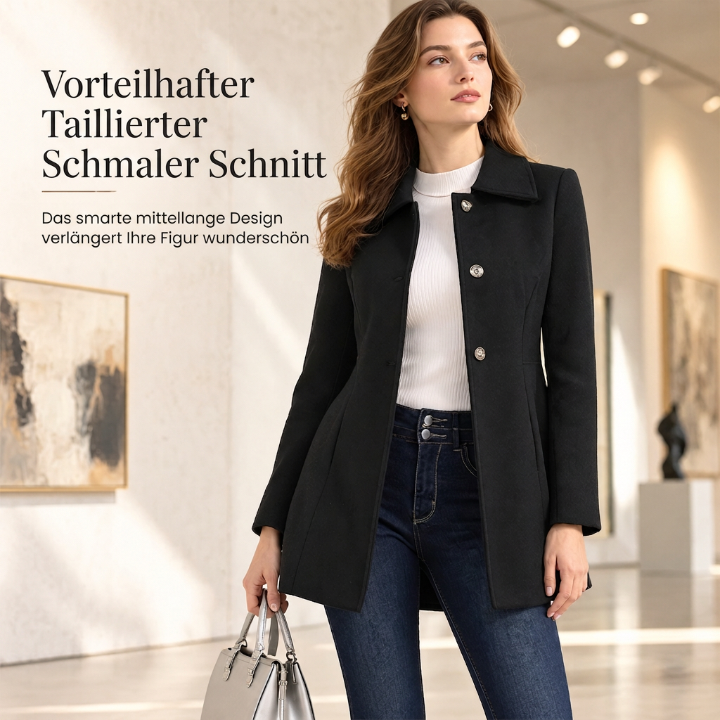 ✨ Neu Eingetroffen! Eleganter mittellanger karierter Trenchcoat für Damen – Vielseitig für Herbst und Winter ✨