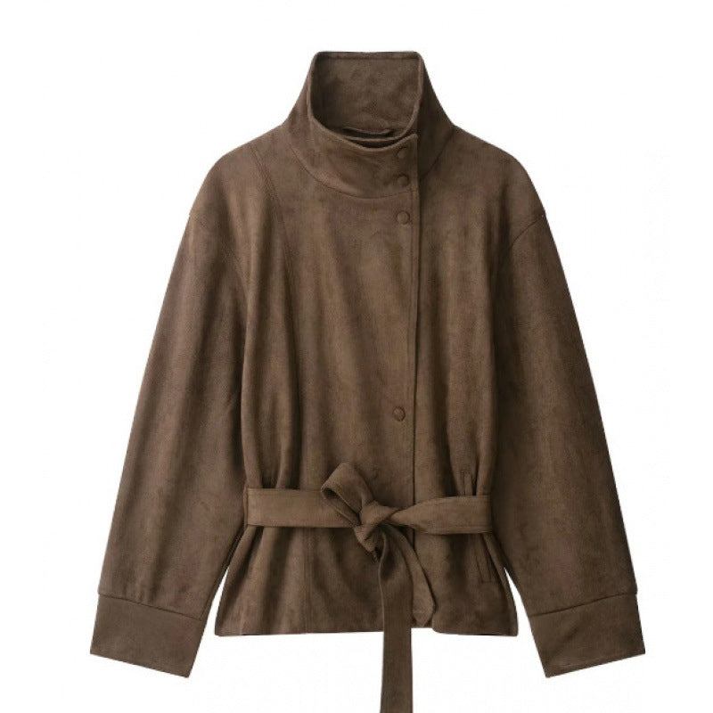 ⚡Damenjacke mit Stehkragen und Gürtel – Elegant für jeden Anlass 📦