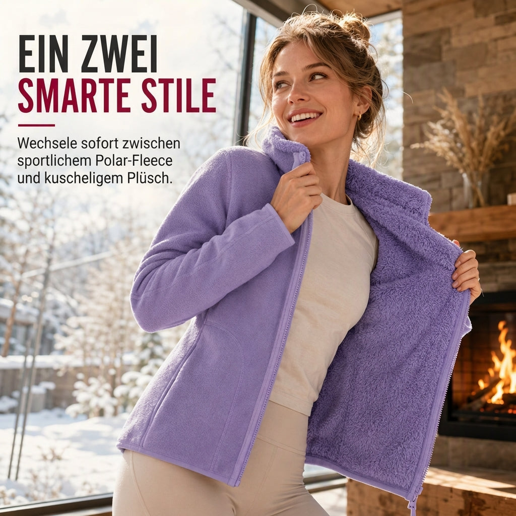 🎉✨Unisex-Wendbare warme Jacke mit Reißverschluss und Stehkragen