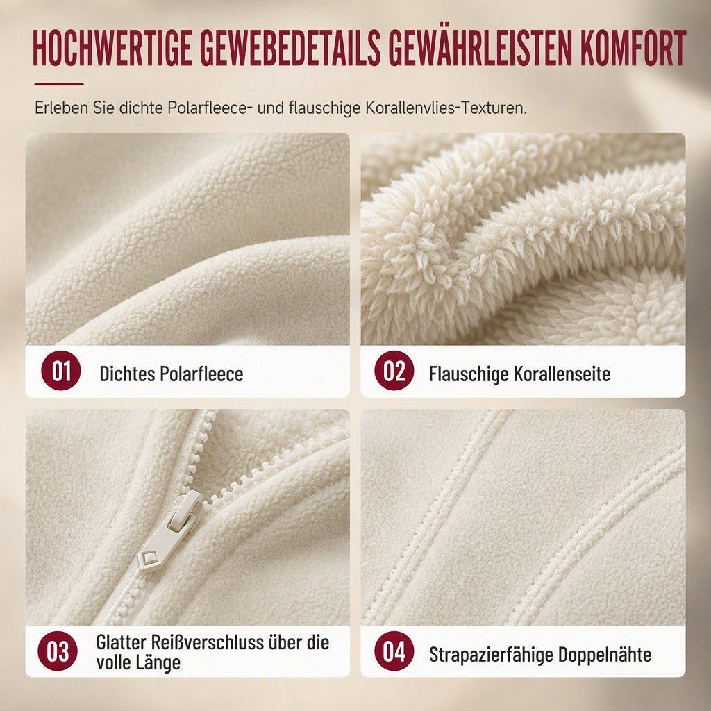 🎉✨Unisex-Wendbare warme Jacke mit Reißverschluss und Stehkragen